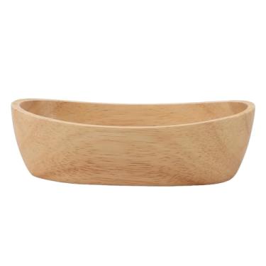Imagem de SUNGOOYUE Tigela de Salada Em Forma de Barco Multiuso, Tigela de Madeira Durável Artesanal para Casa e Restaurante (15cm x 4,2cm)