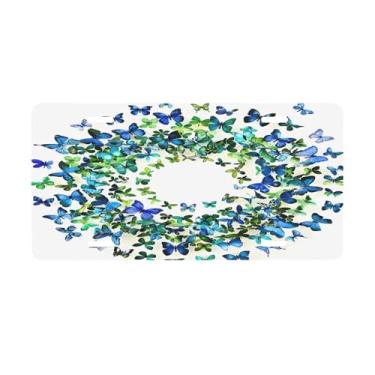 Imagem de Placa de licença circular borboleta animal para frente do carro placas de carro alumínio metal adequado para caminhão placa de porta de carro bar café acessórios automotivos para homens mulheres 15 x