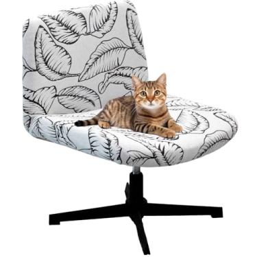 Imagem de FUANGUI Capa para cadeira cruzada, elástica com encosto médio, ampla e sem braços, capa de cadeira requintada para dormitório, casa, mesa, escritório, 01