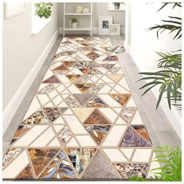 Imagem de SPXMQSS Passadeira de Carpete, Corredor Tapete Longo Corredor Tapete Corredor Antiderrapante Tapete de Cozinha Lavável para Corredor, Quarto, Sala de Estar, Cozinha F 100 x 450 cm