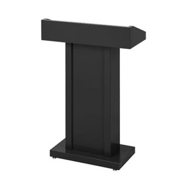 Imagem de SPXMQSS Suporte para sala de aula, suporte de púlpito de igreja com ampla superfície de leitura e prateleira de armazenamento para escritório de auditório de conferências, 70 x 34 x 107 cm, preto