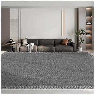 Imagem de SPXMQSS Tapete para quarto, tapetes extra grandes antiderrapantes para sala de estar, tapete ultra macio, resistente ao desgaste, para sala de estar, quarto, sala de jantar, escritório, cinza/preto A