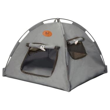 Imagem de Ｂｅｓｇａ Tenda aberta para animais de estimação, cama para gatos, esconderijo para animais de estimação com cortina, respirável e ventilada para uso externo, L
