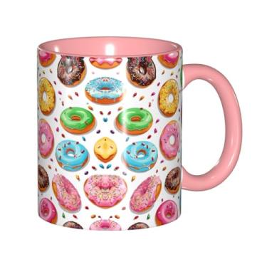 Imagem de Zeraoke Canecas de café criativas com estampa de donuts, personalizadas, presente para a família, tamanho de 325 ml, unissex
