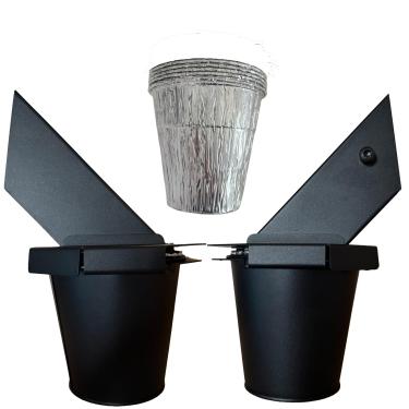 Imagem de Graxa atualizada com tampa e 5 forros, coletor de gordura para balde de gotejamento de defumador, Pit Boss, Z Grills, Recteq e mais - Balde de graxa para grade de pellets