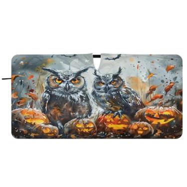 Imagem de CEBUGI Para-brisa de carro dobrável sombra de sol coruja janela de carro guarda-chuva para-brisa frontal para-sol para acessórios de carro legal carro refletor protetor solar, M