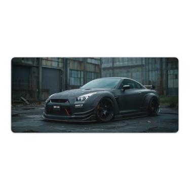 Imagem de HouLaiZhe JDM Sports Car R35 Parked in an Abandoned Warehouse Gaming Mouse Pads JDM Car Desk Pads Grandes Mousepads para Desktop Keyboard Computer Mat40x90cm