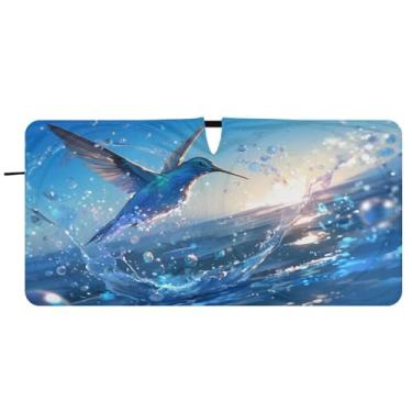 Imagem de CEBUGI Para-brisa de carro dobrável sombra de sol beija-flor persianas de janela de carro guarda-chuva dianteiro para-brisa para-sol para acessórios de carro legal bloqueador solar refletivo de carro