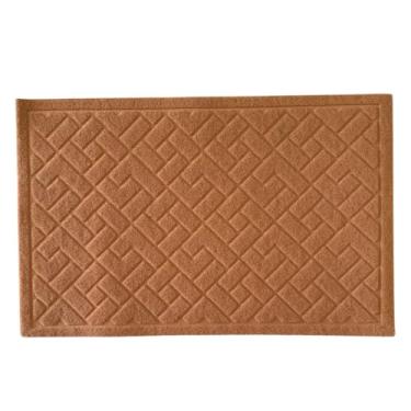Imagem de Tapete Capacho Porta Entrada Antiderrapante 57x37cm Retém Sujeira Lavável Área Externa e Interna (Marrom Claro)