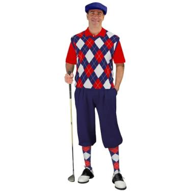 Imagem de Golf Knickers Roupas de moletom de golfe - masculino - vermelho marinho branco - tamanho: 28 / camisa e suéter médio
