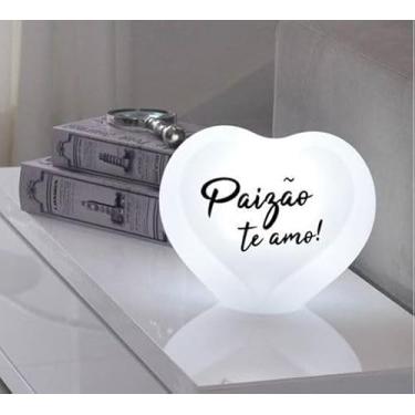 Imagem de Luminária Coração Paizão Te Amo – Bivolt Decorativa com Luz Suave LED