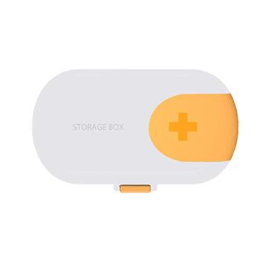 Imagem de Caixa de Medicamentos com 4 Compartimentos Dispensador Pílulas Portátil Container Armazenamento Tabletes Cutter Comparti