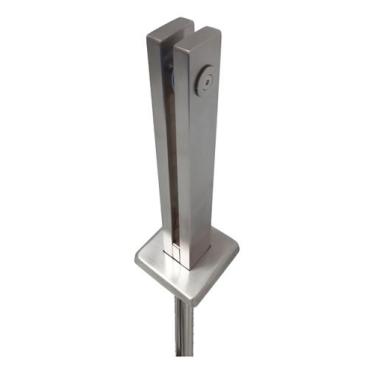 Imagem de Coluna Torre Chumbador Inox 30cm Guarda Corpo Vidro Escovada - RR Inox