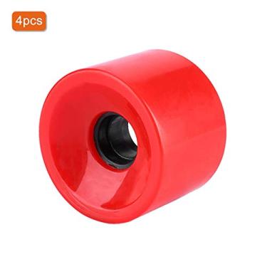 Imagem de Ymiko Conjunto de 4 Unidades de Rodas Longboard de PU de 70x51mm, Vermelhas (Vermelho)