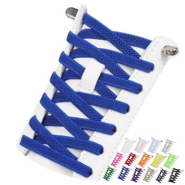 Imagem de Puzeam 2 pares de cadarços elásticos sem cadarço para tênis, cadarços sem amarração para adultos e crianças, Azul, 32 Inch ( 80cm )