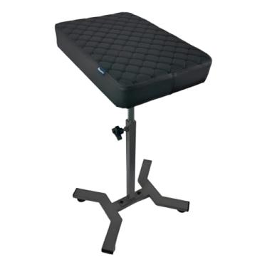 Imagem de Apoio de Braço para Tatuagem Storm X Blue Hell – Base Sólida em X e Aço Carbono – Estofado 30x45cm com Espuma Injetada – Suporte Regulável para Studio de Tattoo
