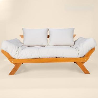 Imagem de Sofá Japão Futon Acquablock Madeira Nobre Natural - Azul Royal