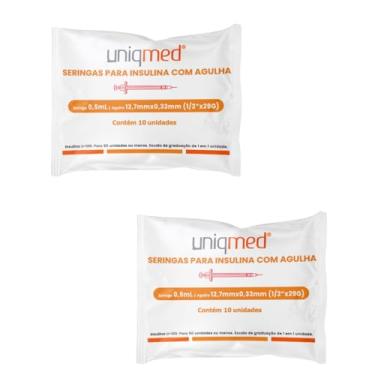 Imagem de Seringas para Insulina Uniqmed 100u 0,5ml 12,7mm 29g 20 unidades