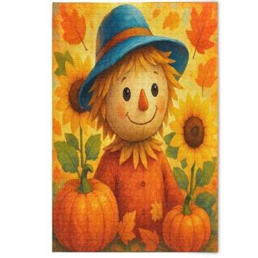 Imagem de Jigsaw Puzzles 1000 Pieces Adults Cute Scarecrow Sunflowers Orange Tech Gifts for Lovers Puzzle Creative Puzzles for Adults Aesthetic Scenery Floral Art, 1000 Pieces, 29.5" x 19.7"