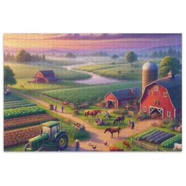 Imagem de Quebra-cabeça paisagem fazenda 500 peças adultos divertido bobo grande quebra-cabeça brinquedo de arte