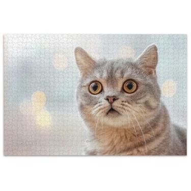 Imagem de Quebra-cabeça com estampa engraçada de gato, 1000 peças, adultos, flores, arte, divertido, amigos, família, jogos, presentes