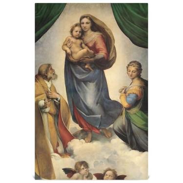 Imagem de Joisal Raphael Painting Sistine Madonna Green Toalhas de prato decorativas para cozinha toalhas de chá de mão panos de limpeza fofos absorventes 45 x 71 cm, 1 pacote