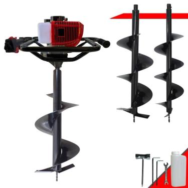 Imagem de Kit Perfurador de Solo Completo Anmax GD520B À Gasolina 2T 52cc 2,2HP de Potência Alta Rotação Com Brocas 80x20cm, 80x25cm e 80x30cm