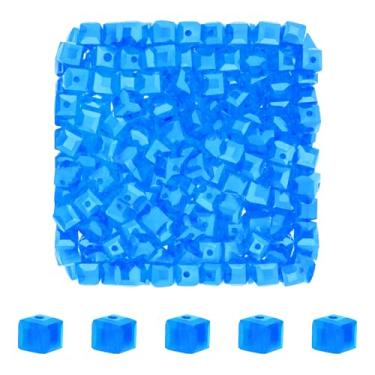 Imagem de Mandala Crafts Contas de cristal Capri Blue Cube de 6 mm – 300 contas de vidro facetadas para fabricação de joias, pulseiras, colares, brincos e contas