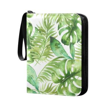 Imagem de Folhas exóticas tropicais com 3 anéis para fichário, presentes para colecionadores de cartões, coleção de cartões esportivos