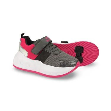Imagem de Tênis Infantil Menina Bibi com Rodinhas Skatenis Preto com Pitaya-Feminino