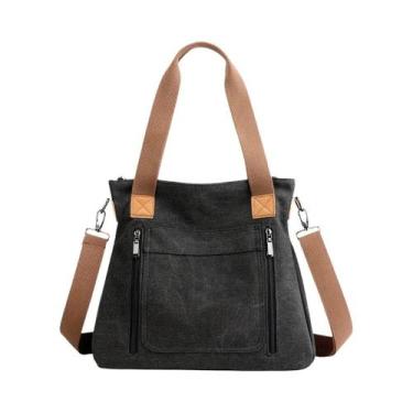 Imagem de Bolsa versátil feminina de lona de grande capacidade casual bolsa cros