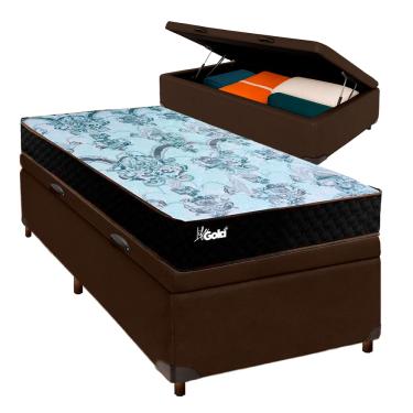 Imagem de Cama Box Bau + Colchão Solteiro Molas Ensacadas Life Gold Paropas