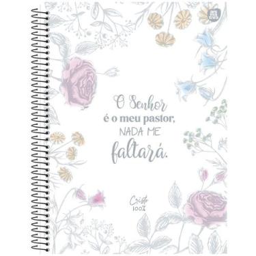 Imagem de Caderno Universitário Espiral 10 Matérias Cristo 100% Capa Dura 160 Fo