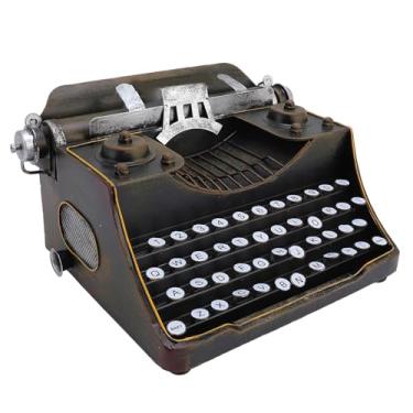 Imagem de OPPWONG Modelo de Máquina de Escrever retrô Ornamento de Arte Em Metal Antigo Decoração de Máquina de Escrever Vintage Inovadora Design Inovador Material Premium para Adereço (Preta)