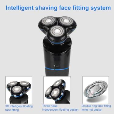 Imagem de Yinhing Barbeador Elétrico para Barba, Nariz, Aparador de Pelos, Kit de Limpeza Corporal, Multifuncional, à Prova D'água, Carregamento USB para Homens, Preto, MS 3333, Bateria de Lítio (Preta)