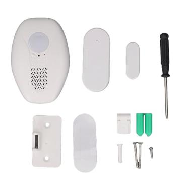 Imagem de Sensor de porta sem fio alarme indução magnética de longo alcance 98,4 pés 80dB de segurança de alerta alto para casa, loja de negócios, escritório ABS 3,6x2,5x1,3in