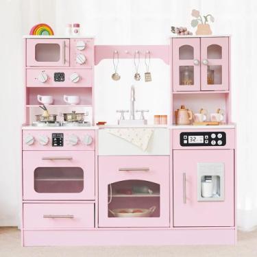 Imagem de Luzes e sons interativos de Wooden Play Kitchen Leeshyah