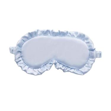 Imagem de Máscara para os olhos com faixa elástica para dormir, sem sombreamento de pressão ocular, viagem (azul, tamanho único)
