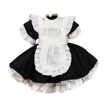 Imagem de KiBcsLic Roupa para boneca de ação em escala 1:12, vestido de empregada, tecido moderno para vestir mulheres, roupas em miniatura para figuras femininas de 15