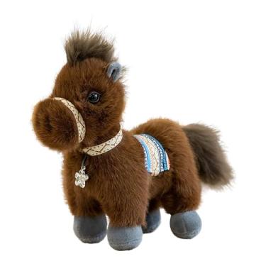 Imagem de Milageto Cavalo de Pelúcia, Brinquedo Macio para Família, Amigos, Casa, Quarto, Dia de ação de Graças, Estante de Livros, Marrom Escuro