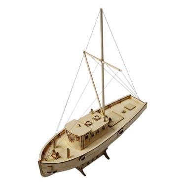 Imagem de Esquirla Kit de Montagem de Barco à Vela de Madeira DIY em Escala 1/30, Quebra-Cabeça 3D de Barco à Vela de Madeira para Coleção, Divertido Kit de Artesanato