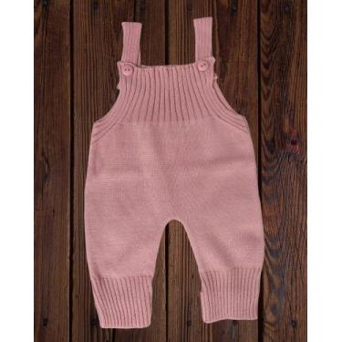 Imagem de Macacão Jardineira Tricô Baby Botões na Alça e Vira no Pé Anti Alérgic