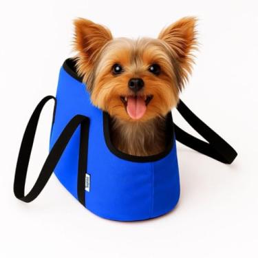 Imagem de Bolsa de Transporte Premium para Cães e Gatos – Bolsa de Passeio e Viagem para Pets Pequeno e Médio Porte(Azul,M)