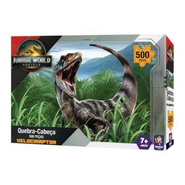 Imagem de Quebra-cabeça 500 peças Velociraptor Jurassic World Rebirth Mimo Toys 