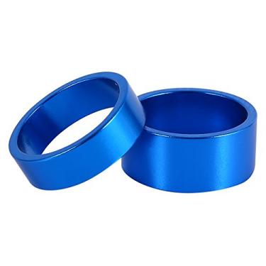Imagem de Estink Espaçador de Headset, 4 Peças de Arruela de Mesa de Bicicleta de Liga de Alumínio 5mm 10mm 15mm 20mm, Com 4 Cores, para Garfo Dianteiro de Bicicleta de Estrada 28.6mm (BLUE)