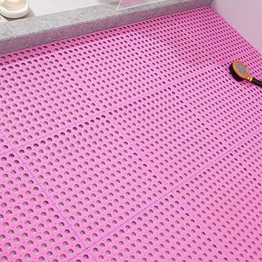 Imagem de Mingzhe TAPETE DE BANHO DE MOSAICO PLÁSTICO 10 PCS ANTI SLIP VENTOSA TAPETES COZINHA BANHEIRO (Rosa)