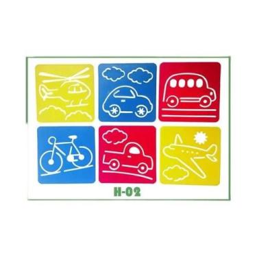 Imagem de Moldes De Desenho DIY Para Crianças, 6 Peças, Réguas De Plástico, Cart