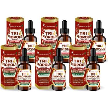Imagem de Kit 6x Tri Própolis (Verde, Vermelha e Marrom) Em Gotas 20ml Flora Nativa-Unissex