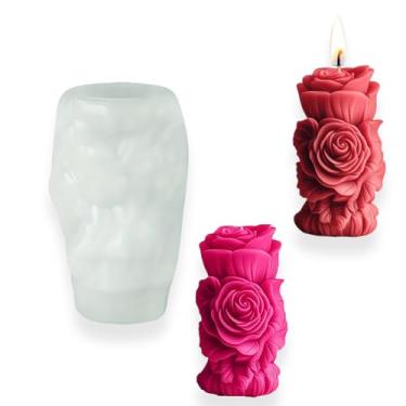 Imagem de Moldes de silicone para buquê de rosas, moldes de vela de resina rosa 3D, moldes de silicone para sabonetes artesanais DIY, artesanato de argila, artesanato de resina epóxi, presentes de aniversário