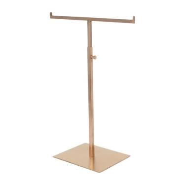 Imagem de Dynwave Suporte para Bolsas, Organizador de Joias, Cabide para Bolsas, Economiza Espaço, Suporte de Balcão para Pendurar, Altura Ajustável para Loja, Ouro Rosa Estendido